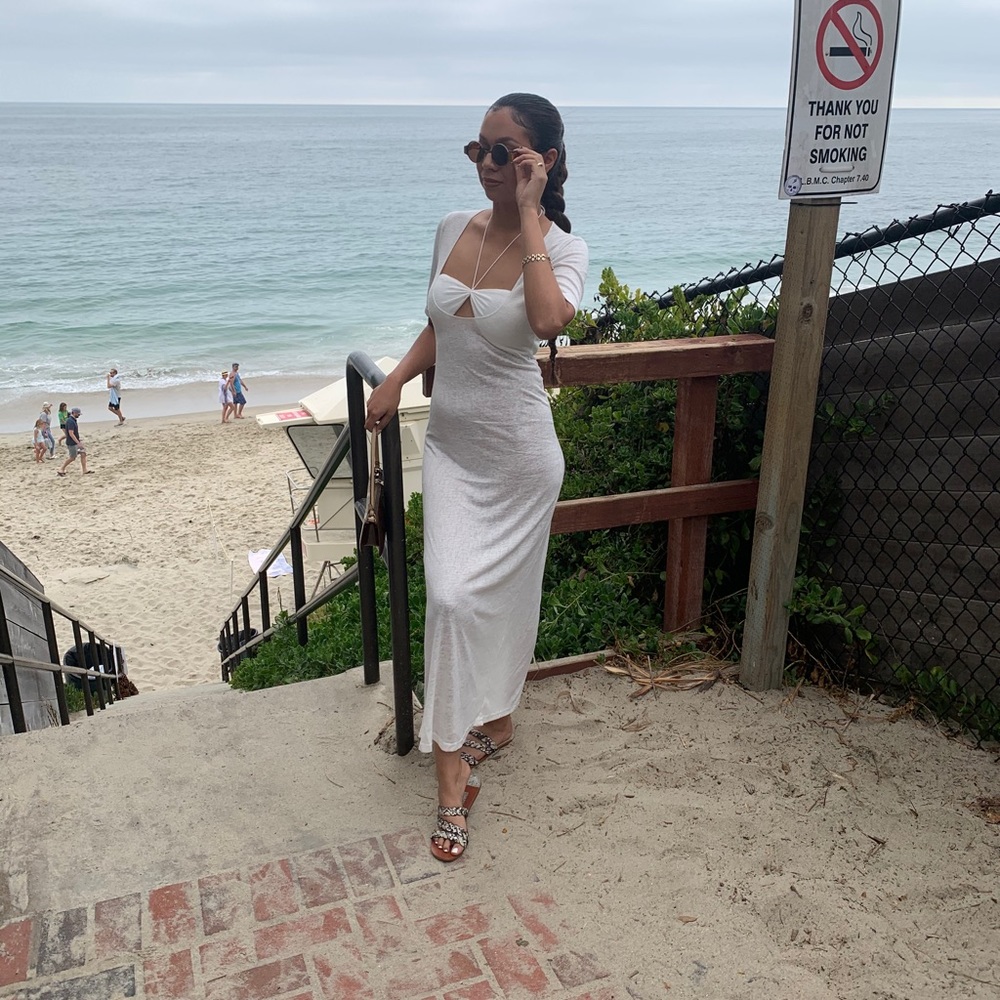 Maxi White Dress with Slit